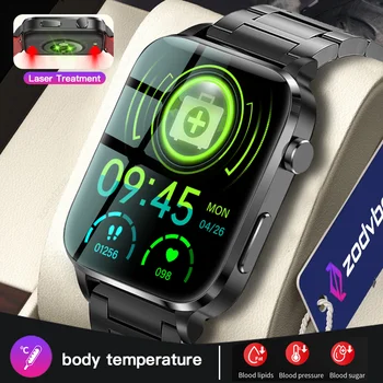 Saúde Smart Watch Homens Mulheres Laser Terapia Assistida Por Três Alta Monitorização Da Pressão Arterial Impermeável Smartwatch Para Xiaomi Huawei  5