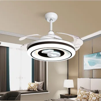 Invisível fã de lâmpada com ventilador de teto familiar, sala de estar, sala de jantar, quarto de teto de áudio Bluetooth ao vivo fã da conversão de freqüência  4