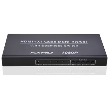 Full HD 1080P 4X1 Multiviewer Quad Multi-Viewer Compatíveis com HDMI, HDTV Video Converter 4 Telas de TV Divisor  1