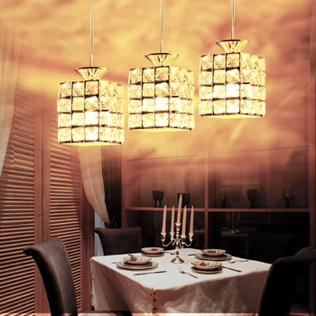 Restaurante da lâmpada três de cabeça 3 moderno e simples de cristal da lâmpada de sala de jantar a luz de moda criativa luminária pendente SJ75  5