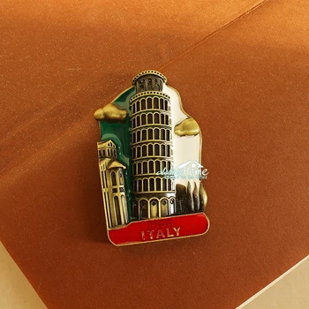 Itália Torre Inclinada de Pisa Viagens de lazer Lembrança 3D Metal Ímã de Geladeira Artesanato IDÉIA de PRESENTE  5