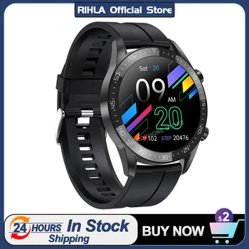 RIHLA Smart Watch Homens de Chamada Bluetooth NFC IP67 Impermeável ECG+PPG Pressão Arterial frequência Cardíaca de Fitness Tracker Esporte Smartwatch  5