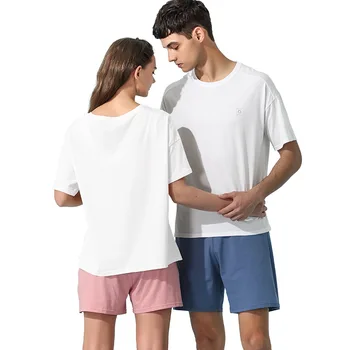 xiaomi Pijama homens a primavera e o verão de algodão fino casa de serviço de manga curta 50 mercerizado shorts de algodão de manga curta t-shirt  5