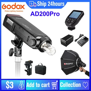Godox AD200Pro AD200 Pro TTL Flash 1/8000 HSS com Built-in 2.4 G sem Fio Sistema X Exterior Flash de Luz com Bateria de Lítio  4