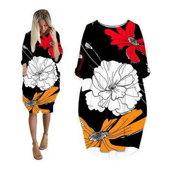 vestidos de mulheres de plantas estampa floral manga longa plus size moda mulher roupas de streetwear natal senhoras vestuário feminino vestido  5