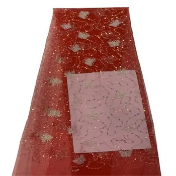Africana Lantejoulas Tecido do Laço francês Malha de Tecido de Renda 2021 de Alta Qualidade Laço Nigeriano Rendas Para a Festa de Costura cor-de-rosa  0