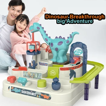 Corrida Ferroviário, Modelo De Carro De Corrida Brinquedos Educativos Para Crianças Carro De Pista De Jogo De Aventura, Jogo De Cérebro Mecânico Interativo De Trem De Brinquedo  5
