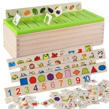 Conhecimentos de matemática Classificação Cognitiva Correspondente Crianças Montessori Educativa Precoce Aprender Brinquedo de Madeira, Caixa de Presentes para Crianças  4