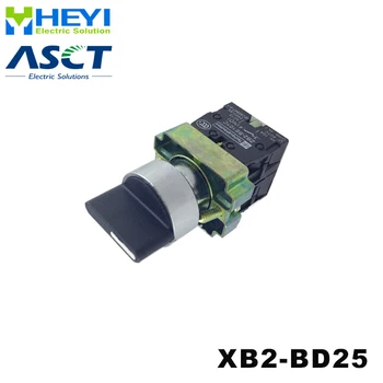 XB2-BD25 parâmetro N/O+N/C 22mm rotary switch de botão de pressão 2 posição de permanecer no posto  3
