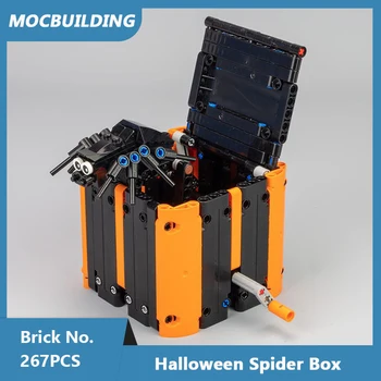 MOC Bloco de Construção de Halloween Aranha Caixa de Ferramentas Modelo DIY Montado Tijolos Criativa Pai-filho Brinquedos Interativos Presentes 267PCS  4