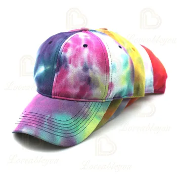 Nova Moda para os Homens e Mulheres de Tie-dye Caps Multicolor Irregular de Impressão Tampão de Baseball ao ar livre da Rua de Lazer Chapéus de Sol  3
