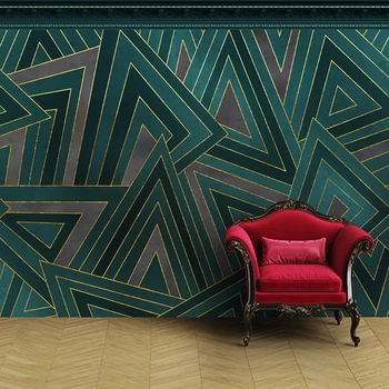 3D personalizado Murais de Parede Moderno Luxo Europeu Linha de Geometria Sala de estar com TELEVISÃO, Sofá de Casa, Decoração de Parede, Pano Impermeável revestimento de Parede  10