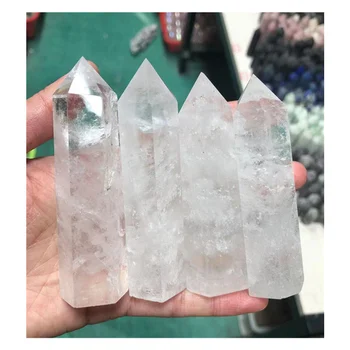 Atacado natural claro cristal de quartzo pontos de cura cristais varinha torre para fengshui decoração  10