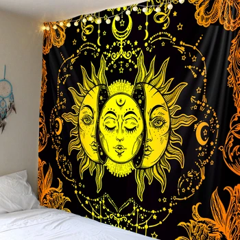 O mais quente da venda de sol de flor deusa tapeçaria dormitório quarto decoração de parede pendurado pano exclusivo grande tamanho da fonte  5