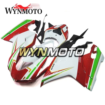 Completar Verde Vermelho Branco Carenagens Para a Ducati 1098 848 1198 2007-2012 de Injeção de Plásticos ABS 1198 07-12 Carroçaria Sportbike Cascos  5