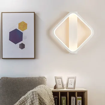 Lâmpada de parede LED moderna sala de estar lâmpada simples corredor de cabeceira lâmpada estudo da personalidade criativa lâmpada de arte de redondo praça da lâmpada de parede  10