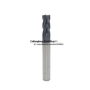 Novo 4 Flauta Cabeça:6mm aço de Tungstênio da fresa CNC fresamento fresas de topo de metal duro de corte mais Alta dureza: 45HRC 4F 6*6*15*50mm  10