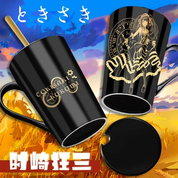 Anime DATE A LIVE Tokisaki Kurumi de Ouro de Estampar Caneca Copo de Cerâmica, Café Copo de Água Moda Copo de Beber Estudante de Cosplay Presente  1