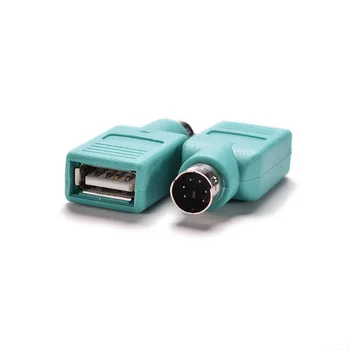 2PCS USB Fêmea para PS2 PS/2 Macho Conversor Adaptador de teclado, Mouse Ratos  5