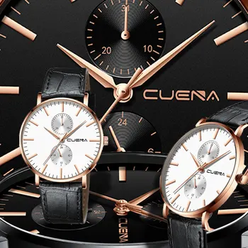 Nova Homens Relógio de Moda Casual Ultra Fina de Relógios de Homens de Negócios de Couro de Quartzo relógio de Pulso Relógio de Luxo Relógio Masculino  5