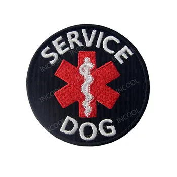 Patch bordado do Serviço de Cão Medic Médica Estrela da Vida EMT Tático Militar Patches Emblema Apliques Bordados Emblemas  4