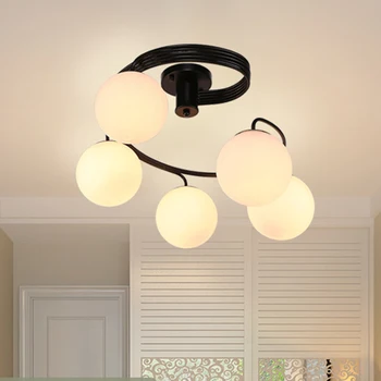 Lâmpada de Teto LED Moderna de Bola de Vidro da Luz de Teto para Sala de estar, Cozinha, Quarto, Casa de Iluminação, Brilho, Preto, Branco  5