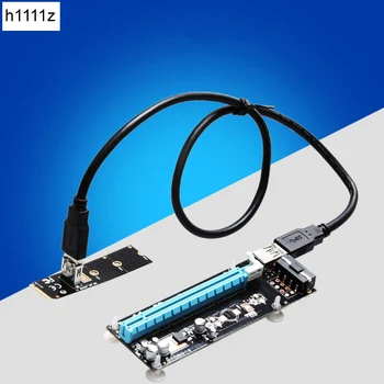 M2 NGFF 16X Placa Riser Cabo Extensor USB 3.0 PCI Express 16X Adaptador com 4Pin Conector de Alimentação para a Mineração  1