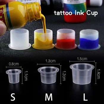 100pcs Descartáveis Microblading da Tinta da Tatuagem de Copos de S/M/L de Plástico Permanente da Composição da Tatuagem Tatuagem de Equipamentos de Fornecimento de Acessórios  5