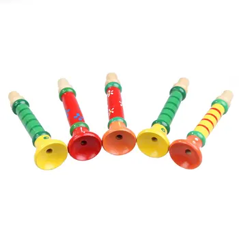 2020 Novas Chegada Brinquedos Musicais Multi-Color Baby crianças de Madeira, Chifre Hooter Trombeta Instrumentos Musicais Presente Divertido Brinquedos para Crianças  1
