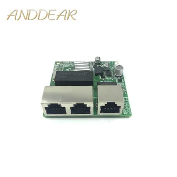 3-port Gigabit switch módulo é utilizado amplamente em linha com LED de 3 porta 10/100/1000 m contato com porta mini módulo switch PCBA da placa-Mãe  2