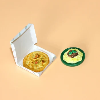 1/12 Casa de bonecas em Miniatura Pizza, Espaguete, Molho de Carne Conjunto Prato de Simulação do Modelo alimentar para Mini Decoração de Casa de bonecas Acessórios  10