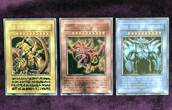Yu-Gi-Oh O Dragão Alado de Ra/Obelisco, o Algoz/Slifer the Sky Dragon Anime Passatempo Coleção de Cartão (não original)  4