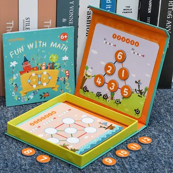 matemática brinquedos educativos de aprendizagem quebra-cabeças Magnéticas Montessori de Brinquedos Para Crianças de Matemática Números do Negócio DIY Montando quebra-Cabeças  4