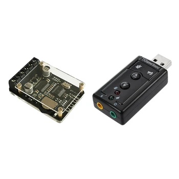 1 Pcs de 7.1 Canais USB Placa de Som Externa Adaptador de Áudio & 1 Pcs Bluetooth Estéreo Amplificador de Potência de Áudio da Placa do Módulo de  3