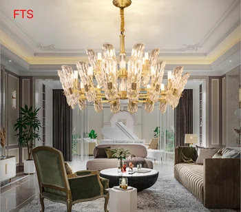 Estilo americano lustre luz de luxo, todos de cobre sala de estar, sala de jantar lâmpada estilo Americano de cobre da lâmpada villa lâmpada  4
