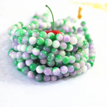 Multicolor Jades de pedra natural de calcedônia 6mm 8mm 10mm 12mm de moda rodada solta esferas de diy belas Jóias B139  5