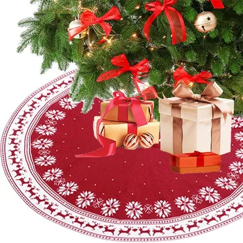 90/122 Árvore de Natal Saia Vermelha de Malha Inferior do Tapete Decoração de Natal de Ano Novo 2022 Enfeites de Decoração de Casa  10