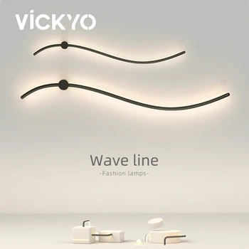 VICKYO LED, Lâmpada de Parede Curvilínea Design Nórdico Decoração Moderna e Minimalista, Sala de estar, Corredor, Corredor, Quarto S em forma de Lâmpada  5