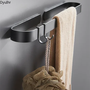 Negro americano toalheiro de barra únicos acessórios do banheiro de toalha barra livre perfurados anel de toalha de banho toalha de DyuIhr  5
