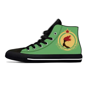 Congo Zaire Bandeira Patriótica Engraçado Moda Popular Casuais Sapatos de Pano de Alta Superior Respirável Leve Impressão 3D Homens Mulheres Tênis  5