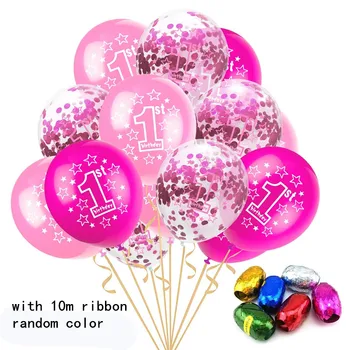 10/15pcs/lote 12 Polegadas Balões de Látex de Chuveiro do Bebê Confete Decoração de Festa de Aniversário, Decoração de Aniversário Balões  5