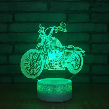 A nova Moto 3d Lâmpada da Noite Novidade Led Estéreo Decorativos Tabela 3D Lâmpada Criativa de Presente de Poupança de Energia Ub Noite do Diodo emissor de Luz  4