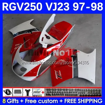 Body Kit Para RGVT250 SAPC RGVT RGV 250 CC VJ23 97-98 42No.68 RGV-250 VJ 23 RGVT-250 RGV250 97 98 1997 1998 Carenagem vermelho branco  3
