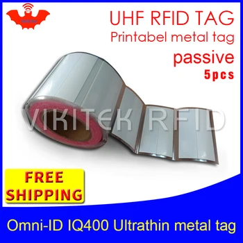 RFID UHF Ultrathin da etiqueta do metal omni-ID IQ400 915mhz 868mhz de Impinj Monza4QT EPC 5pcs frete grátis imprimível da etiqueta RFID passiva  5