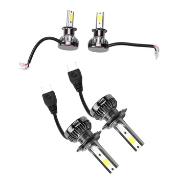4Pcs Mini 1400W LED Farol Kit de Conversão Lâmpadas de NEVOEIRO luzes de Condução DRL 6000K Branco-Plug And Play, 2 Pcs H3 & 2Pcs H7  5