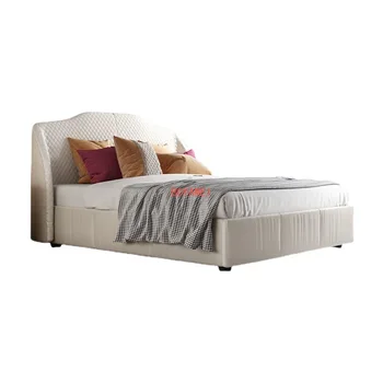 Nordic pano de cama de 1,5 m de cama de casal moderno e minimalista de arrumação para quarto de casal 1,8 m designer cama LP135  5