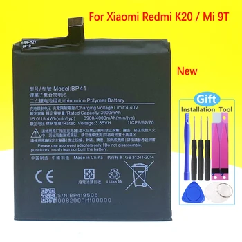 NOVO BP41 Bateria Para Xiaomi Redmi K20 / Mi 9T Smartphone/Telefone Inteligente Móvel +Número de Rastreamento  1