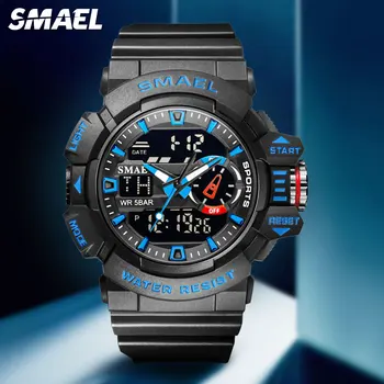 SMAEL Relógio Digital para os Homens Waterproof o Quartzo relógio de Pulso Militar Esporte Hora Dual Alarme de Relógio Relógio часы relógio montre reloj  5