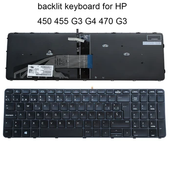 Laptop espanhol iluminação de fundo do teclado para HP ProBook 450 G3 G4 455 470 G3 G4 818250-211 ES Espanha substituição de teclados quadro preto  2