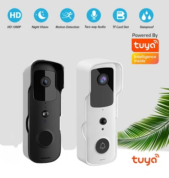 De Vídeo HD 1080P Bell Tuya App Smart Home Vídeo Campainha wi-Fi sem Fio ao ar livre campainha a Bateria à prova d'água Câmera de Telefone de Intercomunicação  5